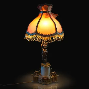 Винтажная Настольная Электрическая Лампа - Светильник «Путти - Ангелочек» Франция.