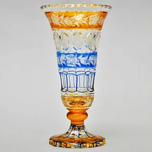 Редкость! Антикварная Хрустальная Ваза, JOSEPHINENHUTTE, Германия 1915 -1925 гг.