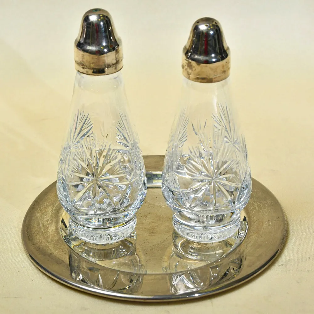 Винтажный Набор для Специй из 2-х предметов на подставке, Англия, середина ХХ века.