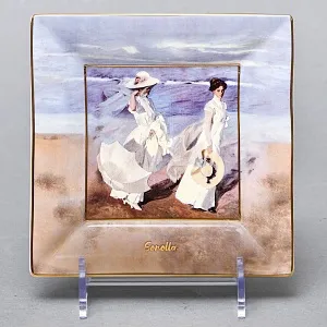 Декоративное Фарфоровое Блюдо - Мелочевница «Прогулка по берегу моря» Goebel Германия.