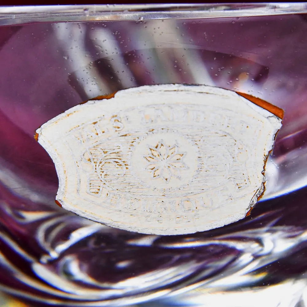 Редкость! Хрустальная Пепельница Оригинальной формы, VAL SAINT LAMBERT Бельгия - 50гг.