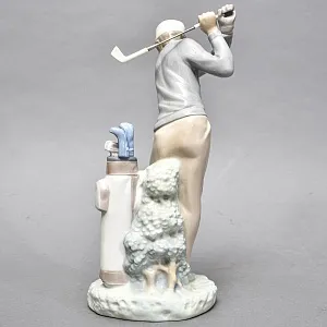 Редкая! Большая Коллекционная Фарфоровая статуэтка «Гольфист» Lladro, Испания.