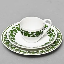 Фарфоровая Кофейная пара + Тарелка «Виноградная лоза», MEISSEN Германия, середина ХХ века.
