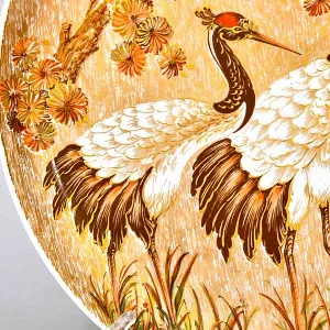 Коллекционная Авторская Тарелка - Блюдо «Журавли» Фарфор KAISER Германия.