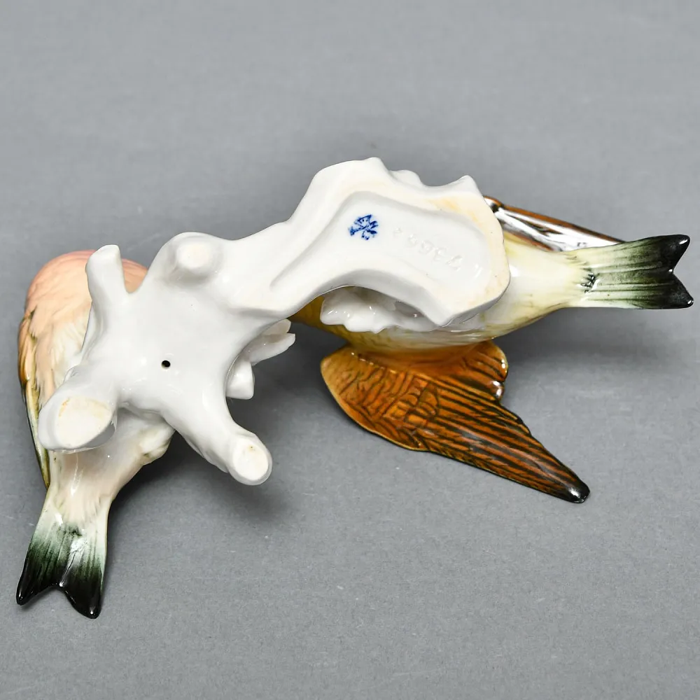 Пара Птиц - Фарфоровая Статуэтка «Чечётки», Karl Ens, Германия - середина ХХ века.