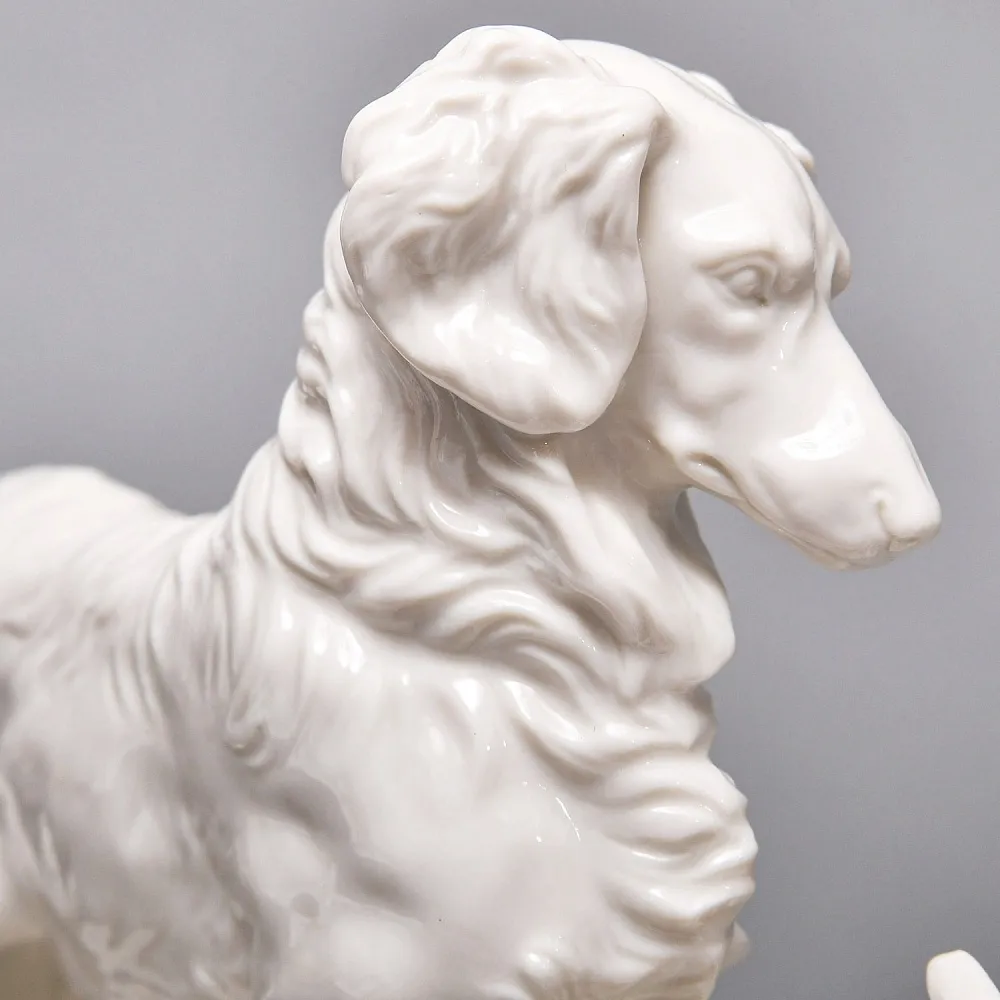 Коллекционная Фарфоровая статуэтка «Удивленная Собака. Сеттер», Nymphenburg Германия.