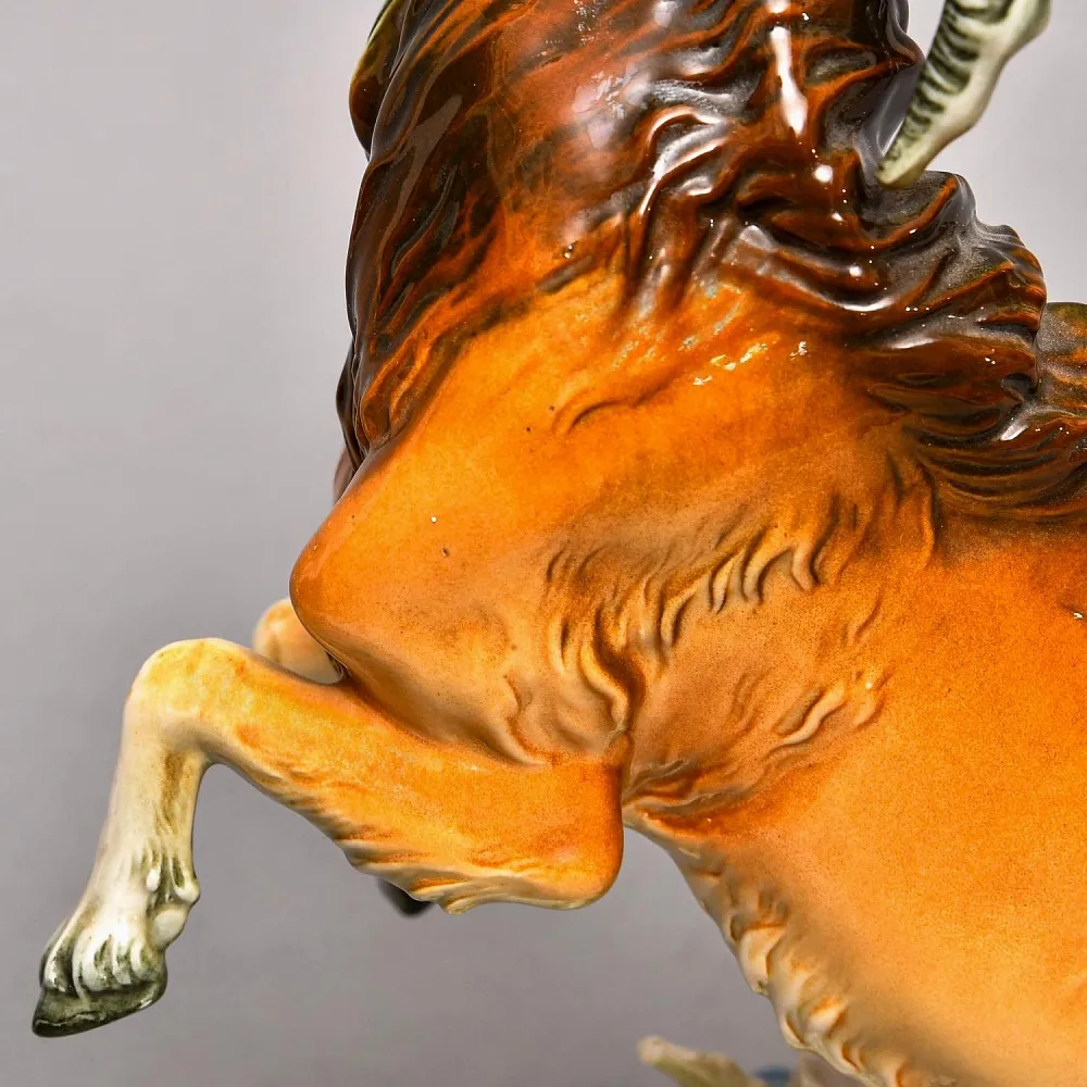 Большая Коллекционная Статуэтка «Горный Козел и Ящерица», Фарфор Karl Ens, Германия - 30-е гг. 