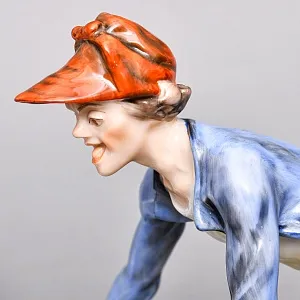 Коллекционная Фарфоровая статуэтка «Ловец гусей. Мальчик и гуси», KAISER Германия, 1979 - 1990 годы. 