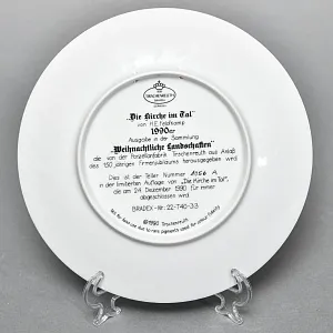 Коллекционная Фарфоровая тарелка «Церковь в долине», Tirschenreuth Германия - 1990 год. 