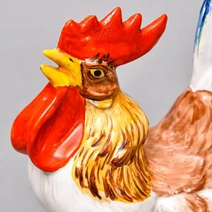 Коллекционные Парные статуэтки «Птицы. Бойцовые петухи», Фаянс, Италия - вторая половина ХХ века. 