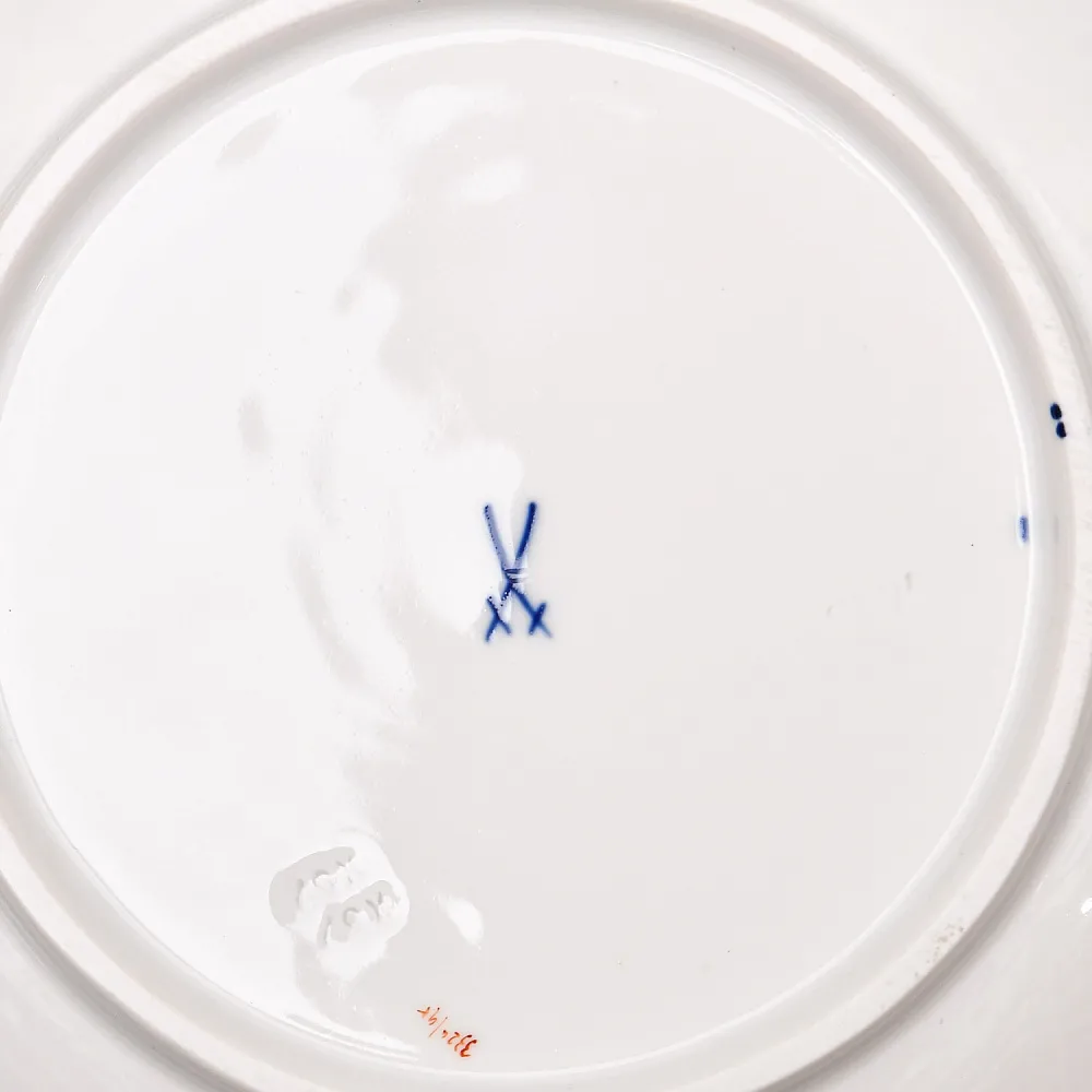 Коллекционное Фарфоровое Блюдо - Тарелка «ЦВЕТЫ», Кобальт, MEISSEN  Германия - середина ХХ века.  