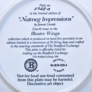 Коллекционная Фарфоровая тарелка «Птицы. Осенние синицы»,  Bradford Exchange Англия - 1996 год.