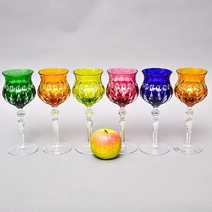 Шесть Бокалов из Цветного Хрусталя «МЭРИЛИН», NACHTMANN Германия, 60 -е годы ХХ века.