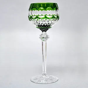 Хрустальный Бокал для Вина зеленого цвета, Barthmann Германия, начало 70-х годов ХХ века. 