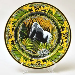 «ГОРИЛЛА - Короли Животного мира» - Коллекционная Фарфоровая Тарелка - Блюдо, VERSACE, Rosenthal Германия.
