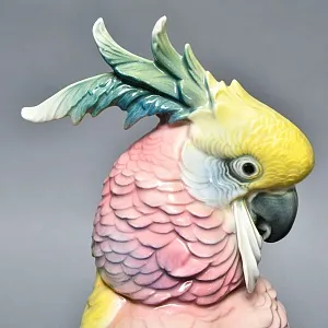 Большая Птица - Фарфоровая Статуэтка «Розово - Жёлтый Какаду» Н -36 см., Karl Ens Германия.