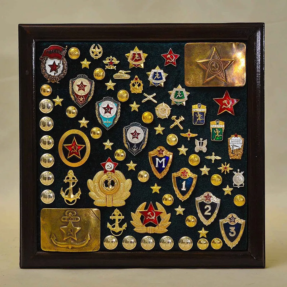 Коллекционное Панно - Картина «Элементы формы и Знаки отличия ВС СССР», Россия вторая половина ХХ в.