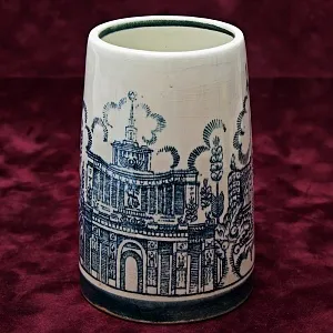 Большая Фаянсовая Агитационная Кружка «30 лет ВДНХ» ЗиК Конаково -1969 год.