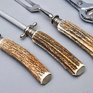 Набор для Барбекю «Охота» - 4 предмета, Stainless Steel Solingen Германия, 60 -е годы ХХ века.