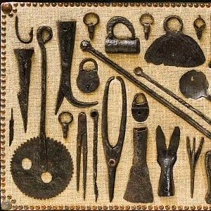 Настенное Коллекционное Панно - Картина «Старинная Кухонная и Домашняя утварь». Россия XIX век.