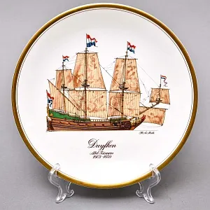 Коллекционная Тарелка «Парусные Корабли - ДЕЙФКЕН», Фарфор Royal Worchester, Англия -1978 год.