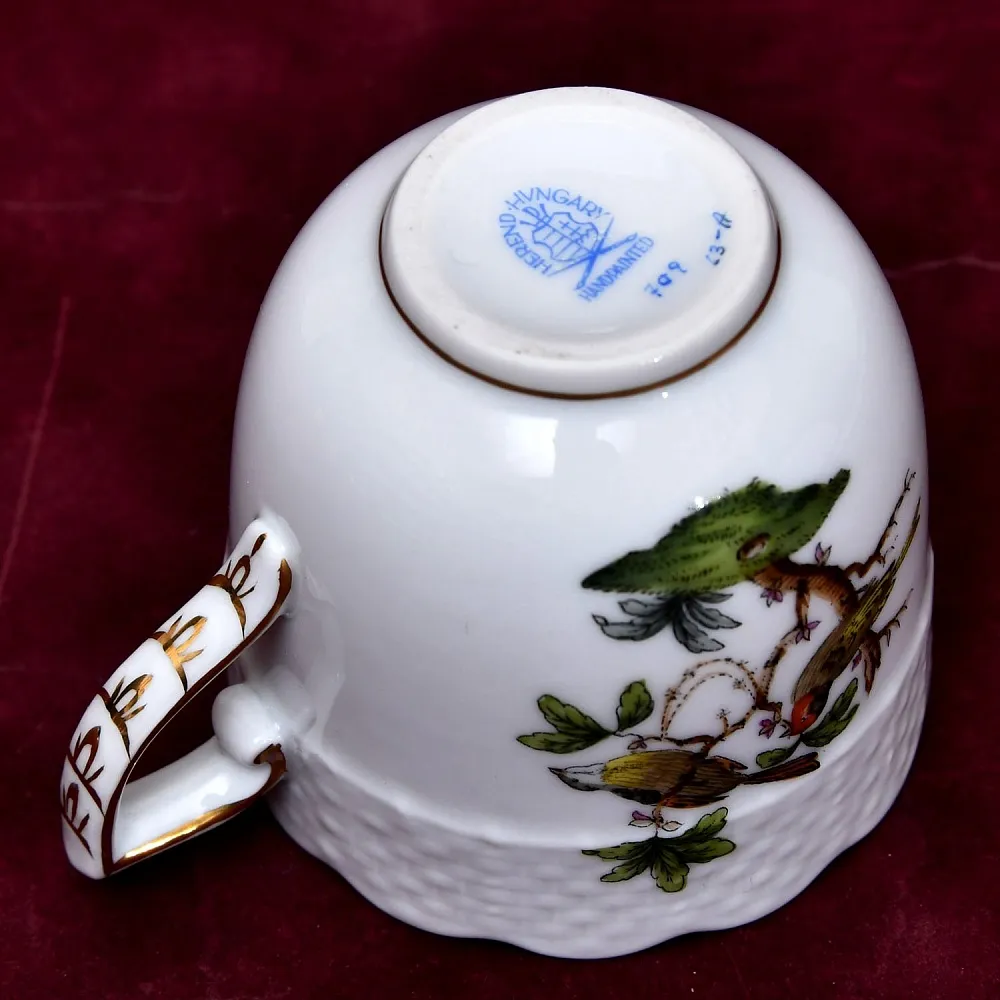 Коллекционная Кофейная пара «ROTHSHILD BIRDS», Фарфор Herend Венгрия, вторая половина ХХ века.