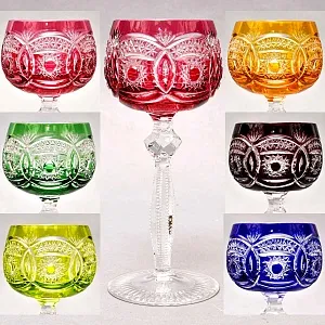 Набор - Шесть Бокалов для Вина Knittel FAKIRIS Силезия, Германия начало 50-х годов ХХ века.