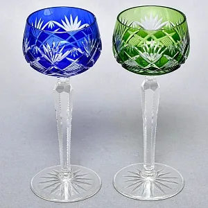 Два Бокала «Тет-а-Тет» серия «Jise» Цветной Хрусталь, Kunsthandwerk Bodenmais Германия, 60 гг.