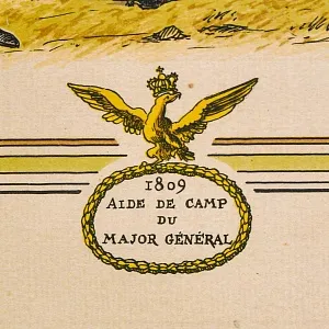 Антикварная Иллюстрация - Гравюра «Армия Наполеона - Адъютант с донесением», Франция.