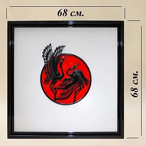 Редкость!!! Картина - Панно - Барельеф «Журавли - страны восходящего Солнца» Япония -1980 год.