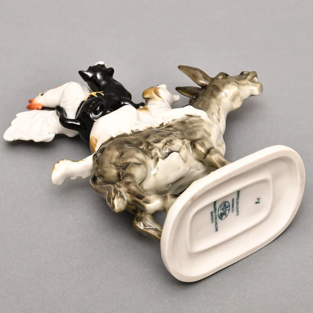 Авторская Фарфоровая Статуэтка «Бременские музыканты», Hutschenreuther, Германия -1955 год.