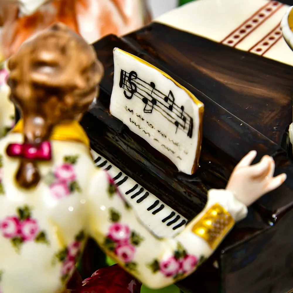 Антикварная Фарфоровая Статуэтка - Подсвечник "Музыкальное Трио", Ernst Bohne Sohne Германия.