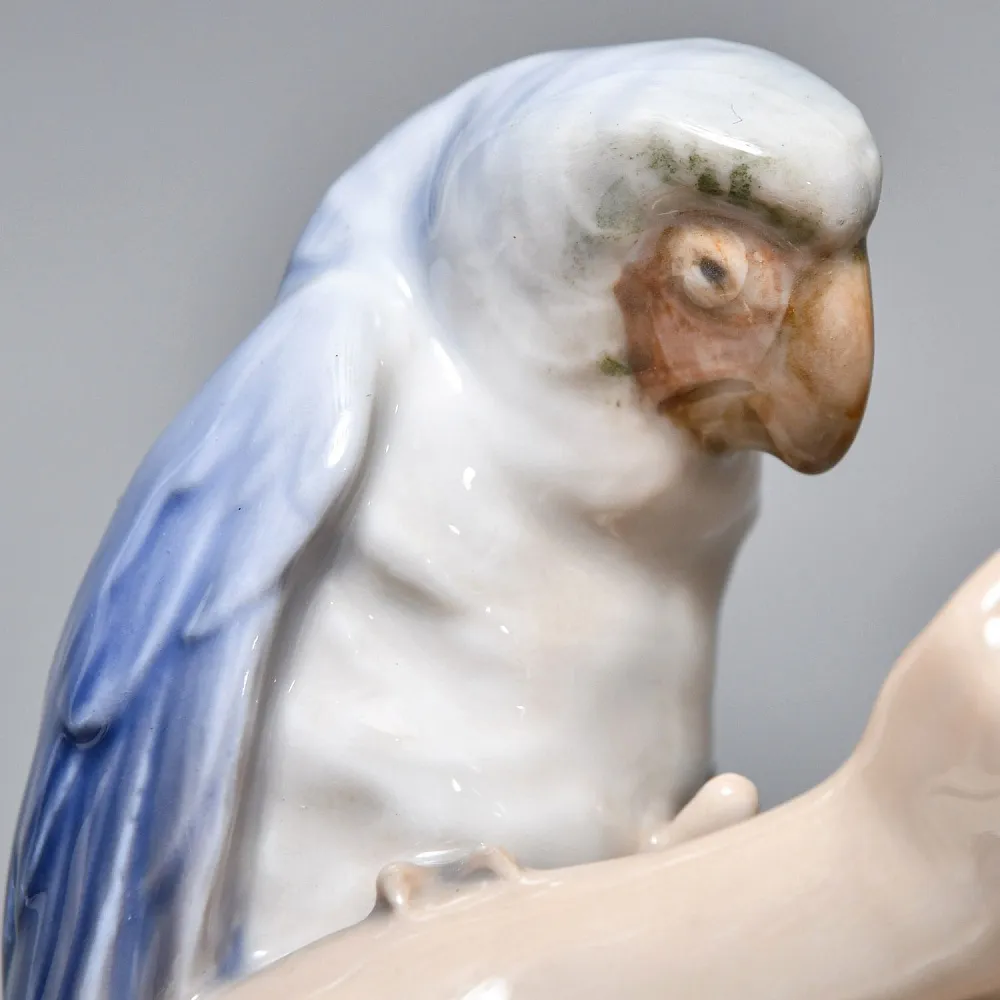 Коллекционная Фарфоровая статуэтка «Фавн с попугаем», Royal Copenhagen Дания, 50-е годы.