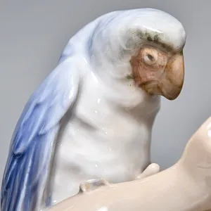 Коллекционная Фарфоровая статуэтка «Фавн с попугаем», Royal Copenhagen Дания, 50-е годы.