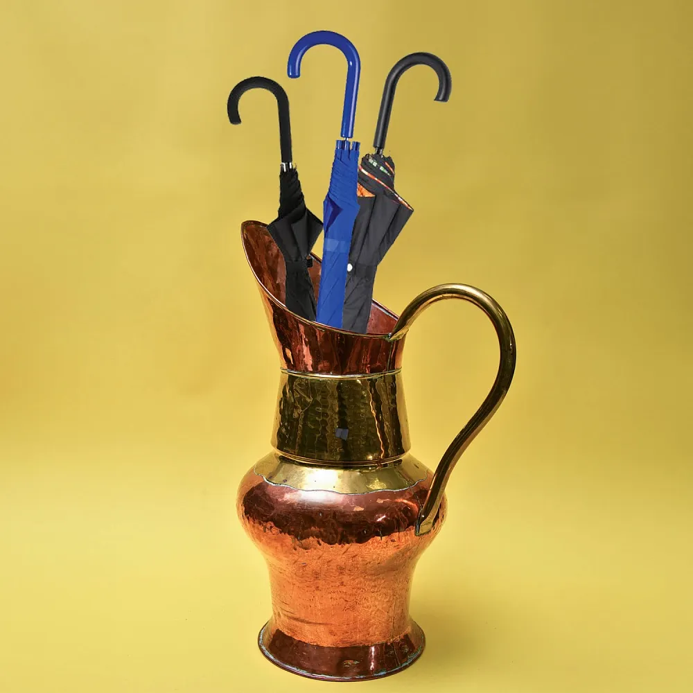 Большой Латунно - Медный Винтажный Кувшин или Подставка для зонтов. Бельгия 70-е годы ХХ века.