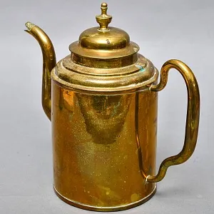 Антикварный Латунный Кофейник - Чайник - Кувшин на 3,5 литра, Франция начало ХХ века.