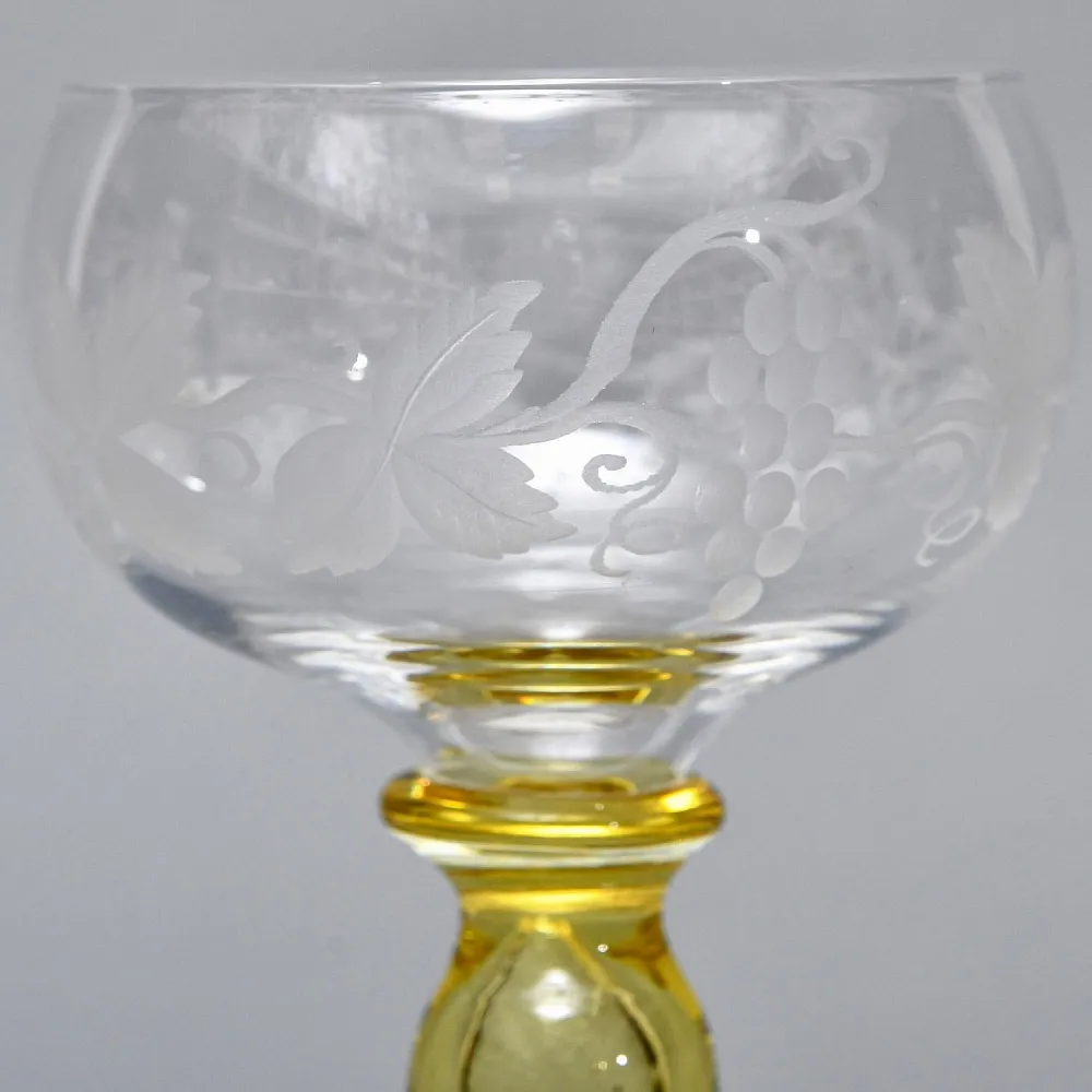 Антикварный Набор бокалов для Вина 8 шт. «MICADO VIGNE», Saint Louis. Франция, начало ХХ века. 