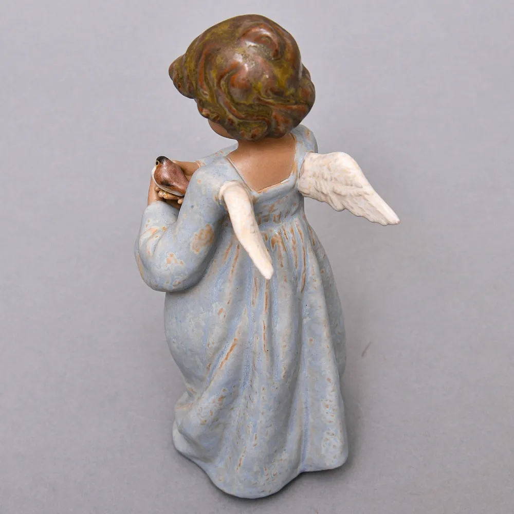 Коллекционная Фарфоровая статуэтка «Ангел с птицей» серия Грес, Lladro Испания.