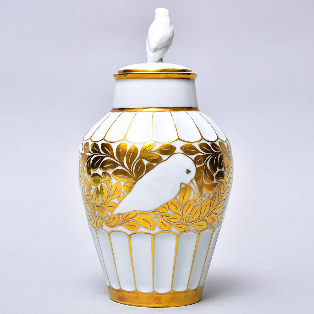 Редкость! Авторский Винтажный Фарфоровый Вазон «ПТИЦЫ», Hutschenreuther Германия Н - 28 см.