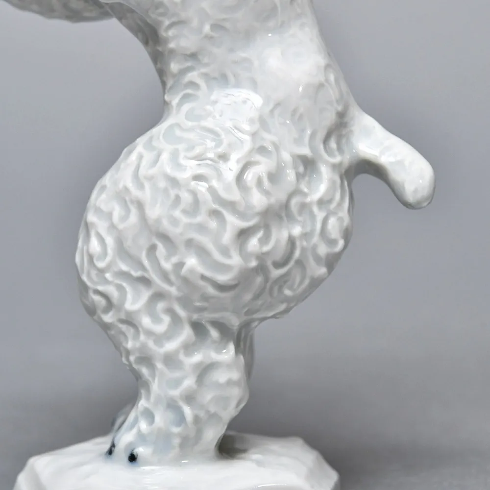 Коллекционная Фарфоровая статуэтка «Собака. Белый пудель на задних лапах», ROSENTHAL Германия.