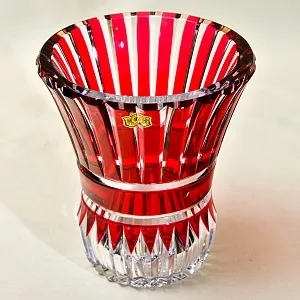 Ваза - Красный Хрусталь VAL SAINT LAMBERT (Вал Сант Ламберт) Бельгия, конец 60-х гг.