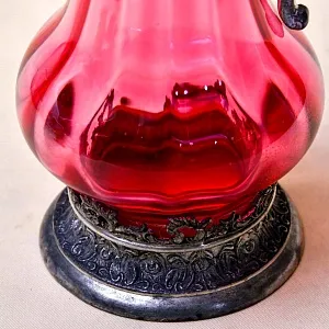 Соусник - Графинчик, Хрусталь / Олово, BEYER Германия 50-е годы ХХ века.