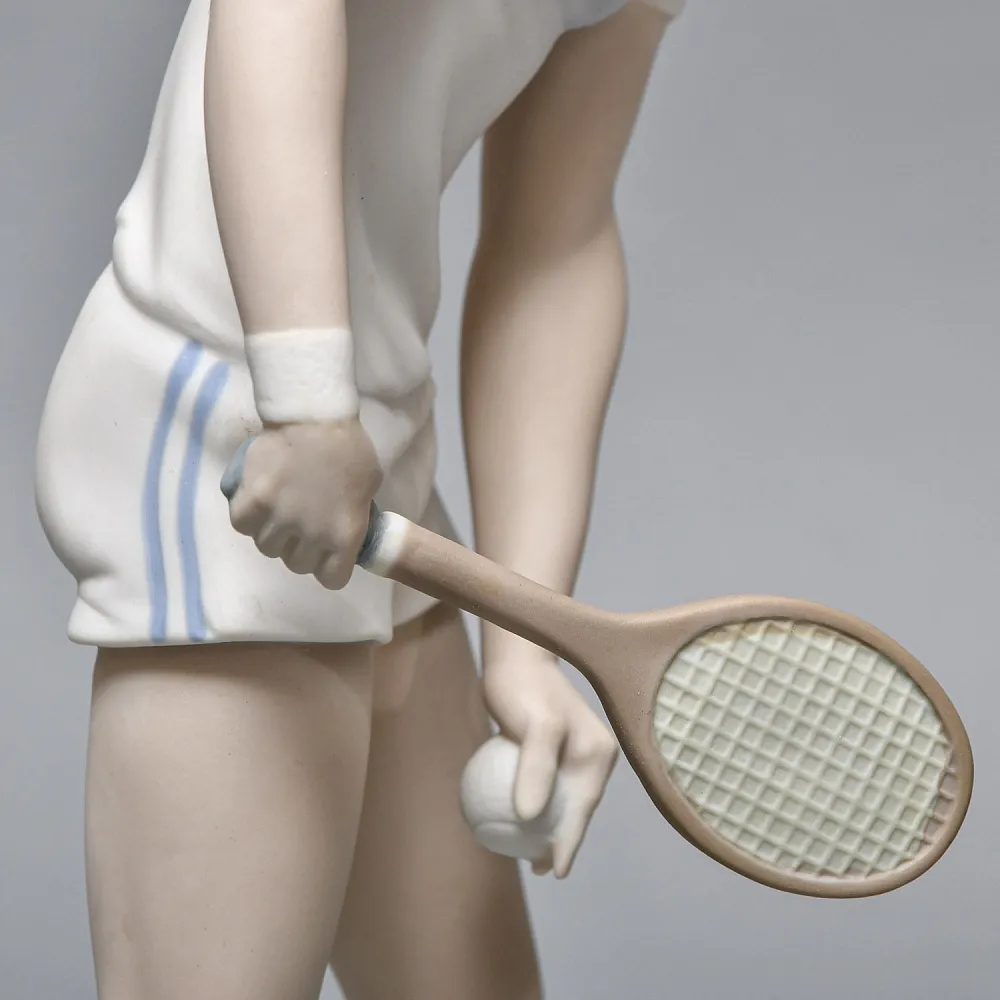 Парные Фарфоровые статуэтки «Теннисистка и Теннисист», Lladro Испания, 1982 - 1987 годы. 