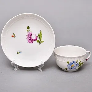Коллекционная Кофейная пара «Летние цветы», Фарфор Nymphenburg, Германия.