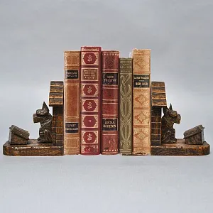 Авторские Деревянные Букенды - Держатели - Подставка для книг «Учёные Терьеры», Германия, 60-е гг.