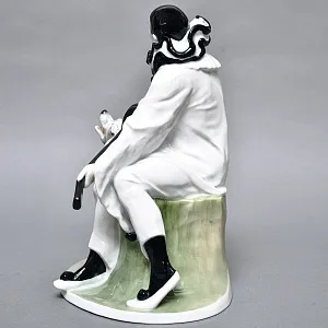 Антикварная Фарфоровая статуэтка «Пьеро с гитарой и пудель», Rosenthal Германия - 1924 год. 