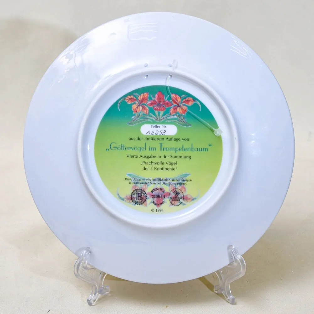 Редкость! Коллекционная Тарелка «Райская птица» Фарфор, Hause Schirnding, Германия - 1994 год.
