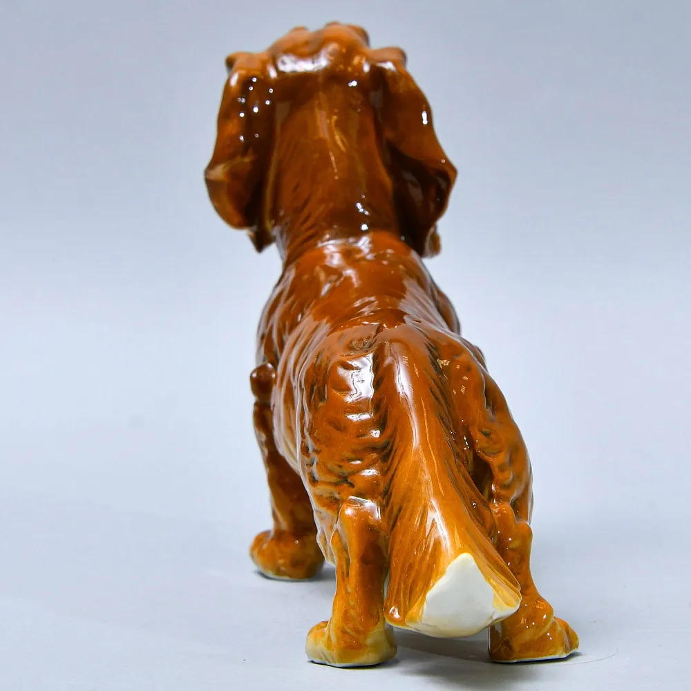 Редкость!!! Антикварная Фарфоровая статуэтка «Собака -  Длинношерстная Такса», Карл Энс / Karl Ens, Германия.