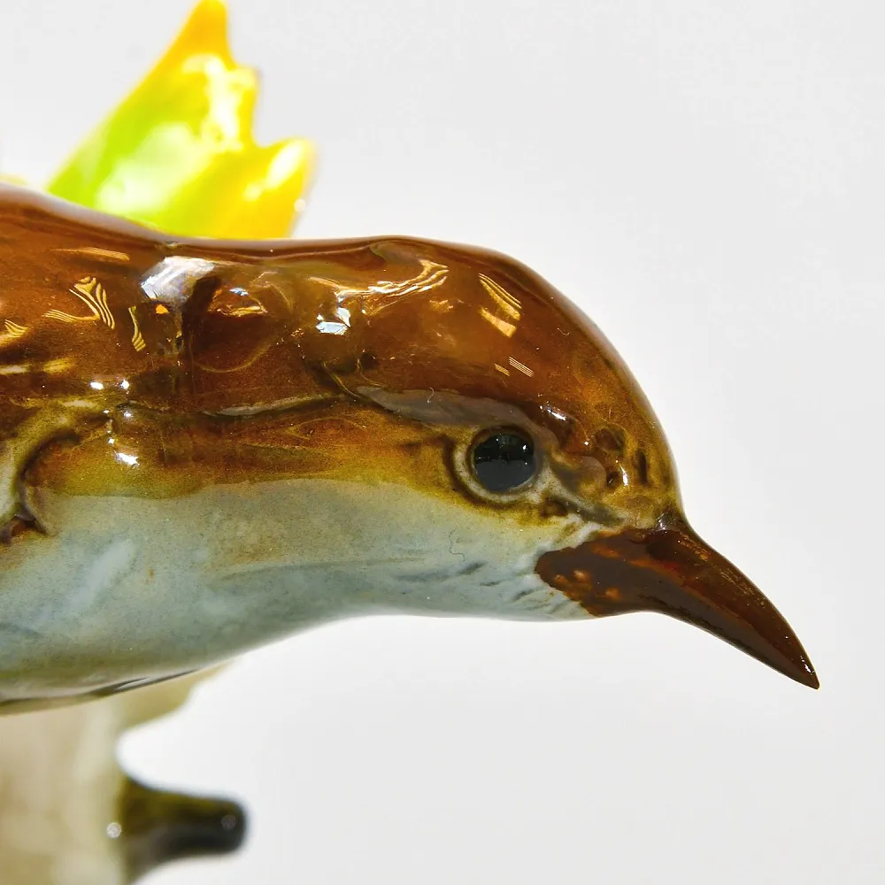 Коллекционная Фарфоровая статуэтка «Птица на березовой ветке», Goebel Германия 1972 - 1979 годы.