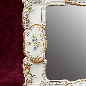 Настенное Фарфоровое Зеркало 37,5 см. х 36 см. LINDNER Kups Bavaria, Германия 60гг.